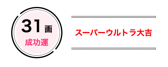 31画は「成功運」でスーパーウ