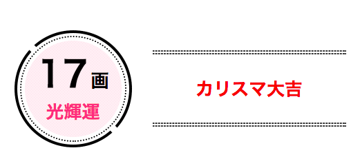 17画は「光輝運」でカリスマ大