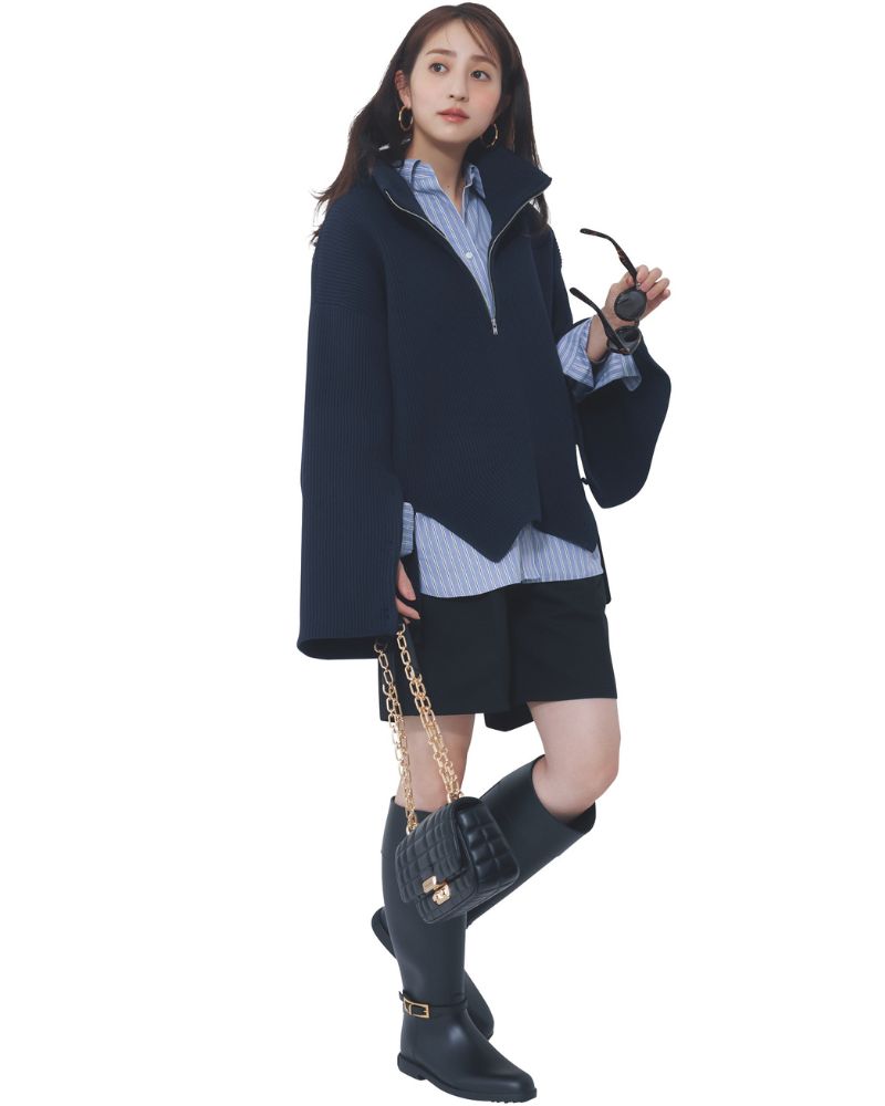 【シャツ×ハーフジップはショー