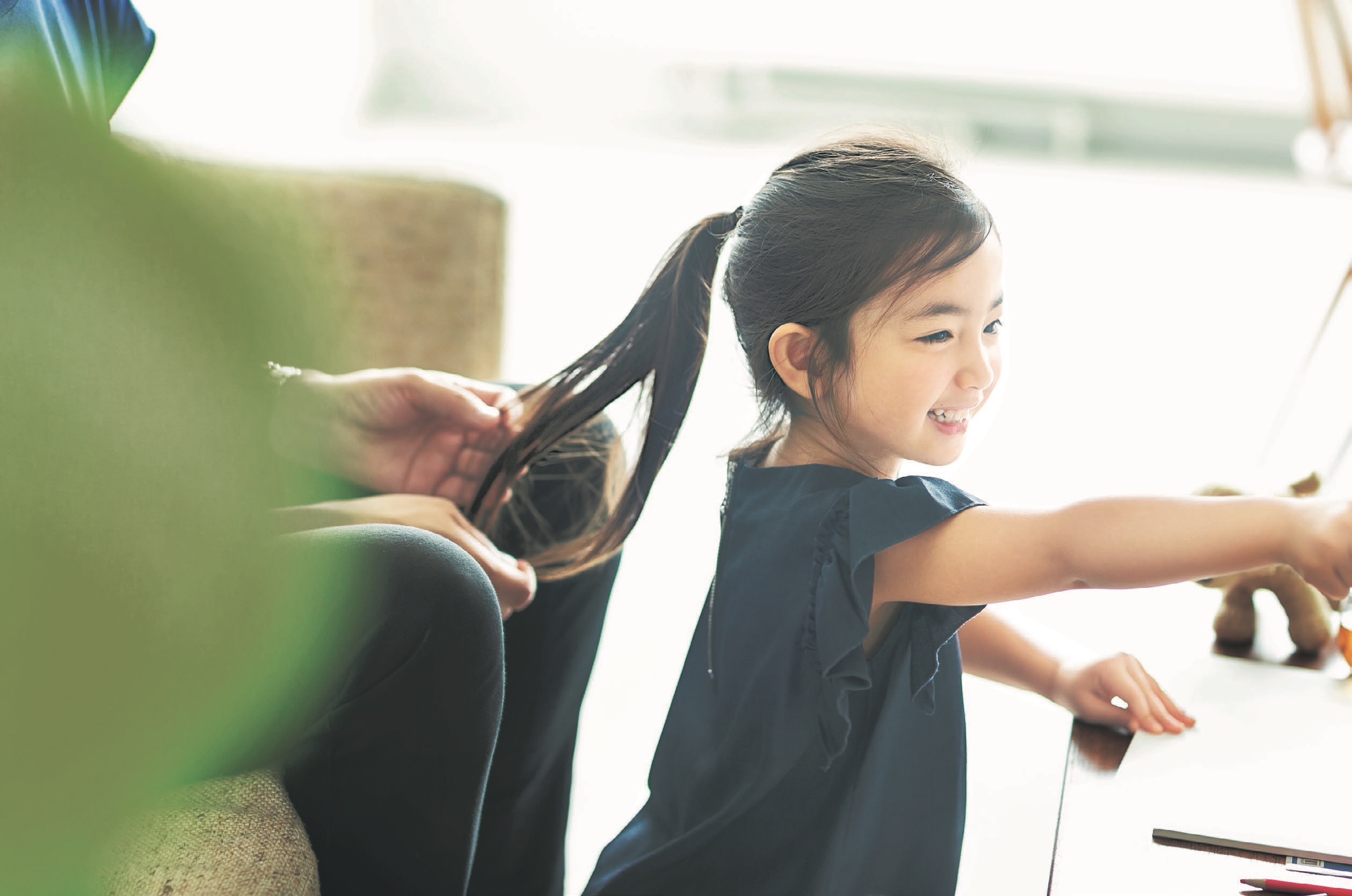 入園式・入学式におすすめのミディアムヘアの自分でできる子どものヘアアレンジ。