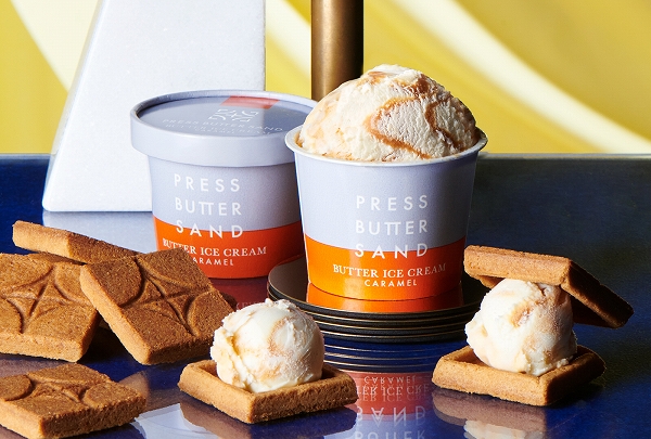 「PRESS BUTTER SAND」の「バターアイスクリーム＜キャラメル＞・クッキーセット」