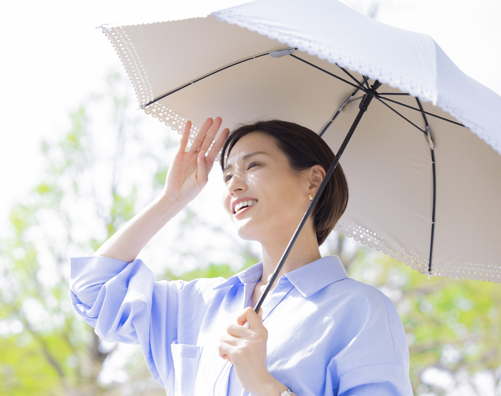 UVケア 日傘をさす女性
