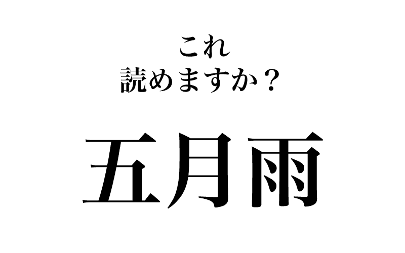 やはり最初の問題は、「五月雨」